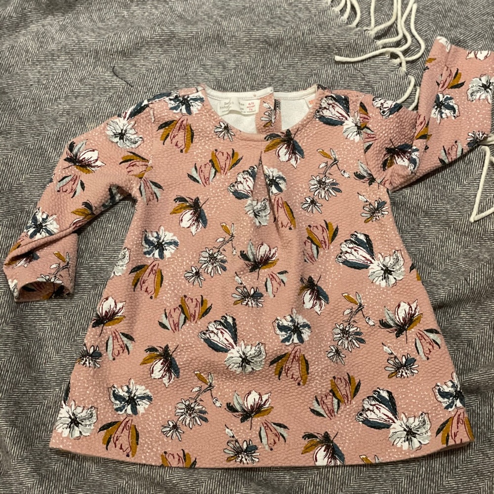 Zara baby girl pink floral dress (6-9 mo)